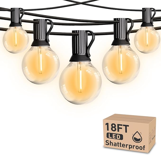 HISTAR 18 FT Outdoor String Lights with 10+1 Edison G40 Bulbs, Led Patio Lights Waterproof for Backyard Porch Balcony Party Decor