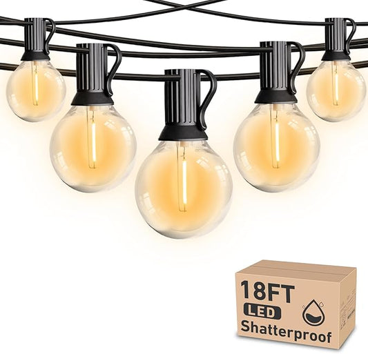 HISTAR 18 FT Outdoor String Lights with 10+1 Edison G40 Bulbs, Led Patio Lights Waterproof for Backyard Porch Balcony Party Decor