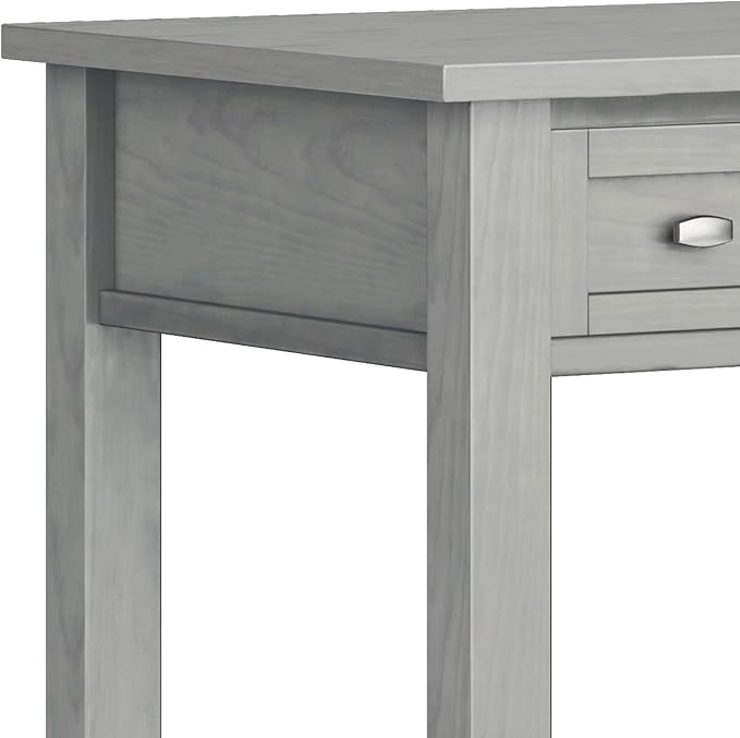 SIMPLIHOME Warm Shaker Desk - 48-Inch Wide Solid Wood Writing Desk in Fog Grey, Transitional Home Office Computer Table for Workspace or Study with Flip-Down Keyboard Tray and 2 Drawers
