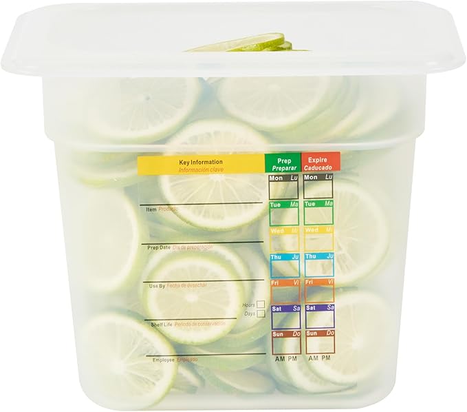 Restaurantware Food Pans Pack of 10 Plastic Rectangle Food Containers 1/9 Size with Traceability Label, Storage Containers Dishwashable Hot Cold Friendly for Restaurants Buffet Commercial Use