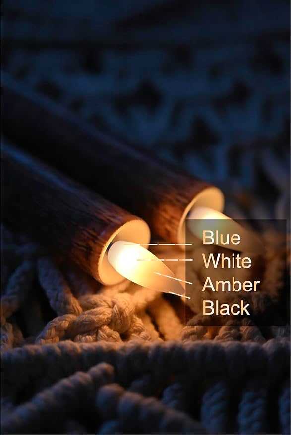 Flameless Taper Candles Flickering with Remote and Timer, 3D Moving Flame Taper Candle Battery Operated to 400 Hours, 9 Inch Window Candles, (Gold Leaf)