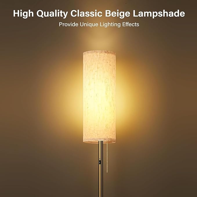 Cordless Floor Lamp for Living Room, with 3 Color Temperature and Pull Cord Switch, Farmhouse Floor lamp 8000mAh Battery Operated Portable Rechargeable Tall Modern Standing Light for Bedroom