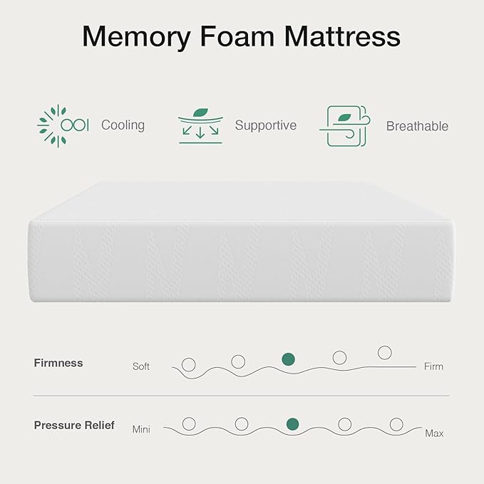Novilla King Size Mattress, 12 inch King Mattress in a Box, Gel Memory Foam Mattresses for Cooling Night Sleep, Comfort Support and Pressure Relief, CertiPUR-US Certified