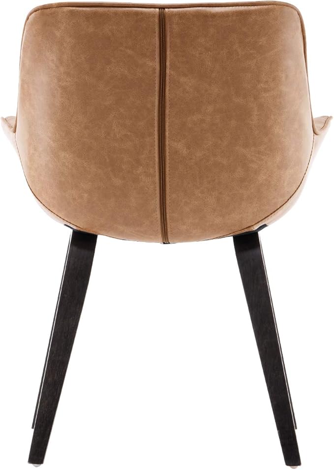 Yellow Set of 4 PU Leather Living Room Chairs Modern Upholstered Accent Chairs Dining Room Chairs (Yellow, 2)