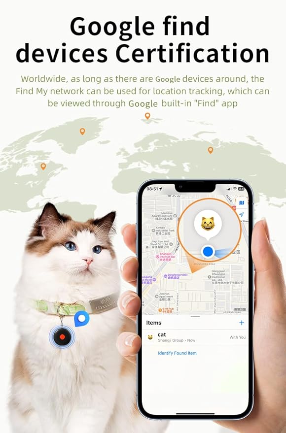 Android Mini Air Tracker Smart localizador Locator Tags-2 Pack Works with Google Find My Device for Keys Dog Kids Car Auto Elderly Luggage Vehicle Motorcycle Tracking Worldwide Waterproof Not GPS