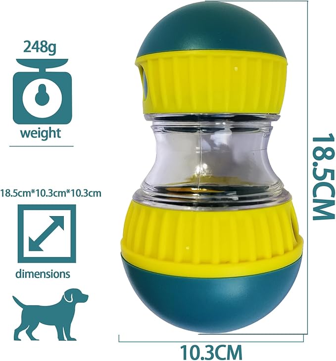 Dog Food Puzzle Toys, Adjustable Dog Treat Dispensing Dog Toys, Interactive Chase Slow Feeder for Boredom and Stimulating, IQ Training for Medium/Large Dogs