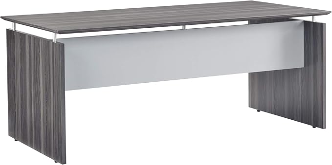 Mayline MNDS63LGS Medina Straight Edge Desk, 63"W, Gray Steel Laminate