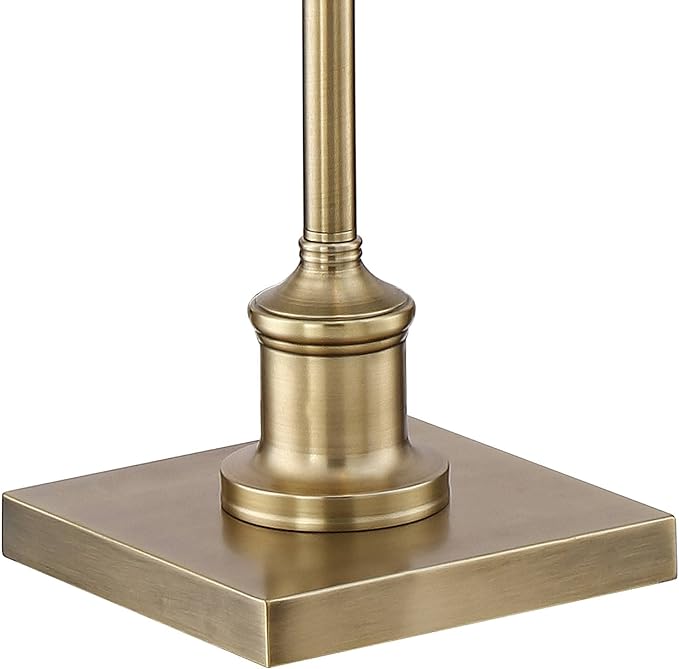 Regency Hill Jenson Traditional Farmhouse Metal Adjustable Pharmacy Floor Lamp Swing Arm 54" Tall Aged Brass Metal Shade Standing Pole Light for Living Room Reading House Bedroom Home Office