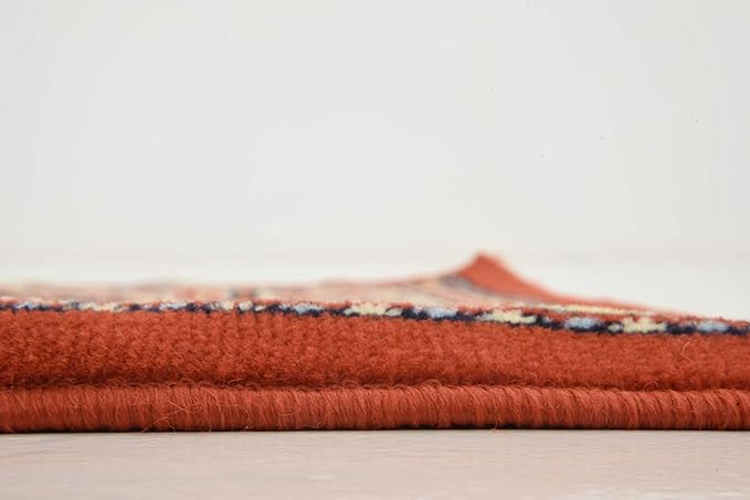 Unique Loom Reza Collection Traditional Persian Style Area Rug, 3 ft x 16 ft 5 in, Terracotta/Ivory