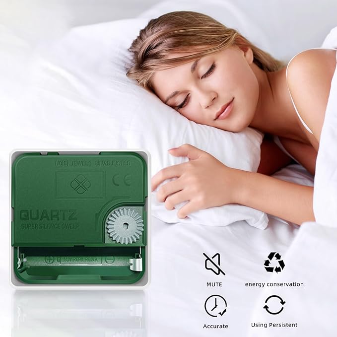 Wall Clock, 11 Inch Non-Ticking Silent Battery Operated Quartz Analog with LCD Display for Perpetual Calendar and F° Temperature, Ideal Modern Home, Bedroom, Kitchen, Office Décor (Sliver)