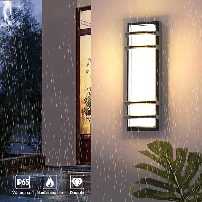 Sytmhoe 16inch LED Square Outdoor Wall Lights 30W 3000K 10%-100% Dimmable Exterior Wall Light Aluminum Body Waterproof IP65 led Porch Light for House Patio Garage Garden