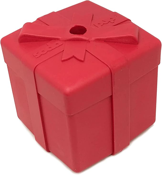 SodaPup Gift Box – Durable Dog Treat Dispenser & Chew Toy Made in USA from Non-Toxic, Pet Safe, Food Safe Natural Rubber Material for Mental Stimulation, Problem Chewing, Calming Nerves, & More