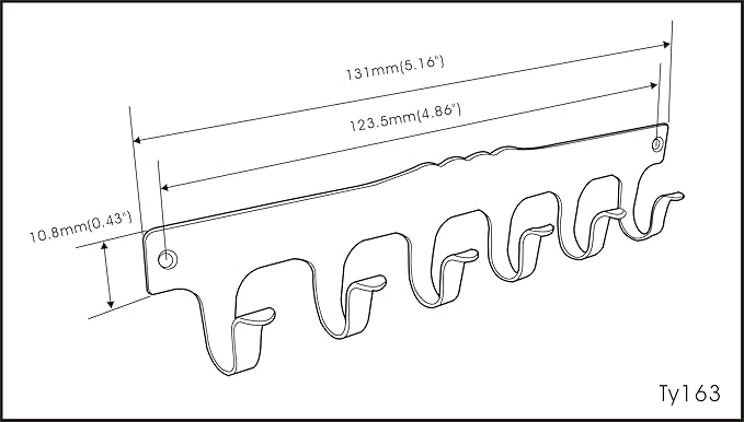 QCAA Key Hook Holder, Durable Steel, 131mm x 26mm, Chrome Plated, Made in Taiwan, 4 Pack