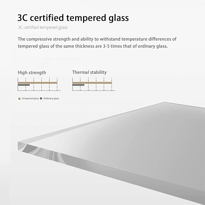 EASYSOUL Modern Glass Coffee Table, 32.68" D x 22.44" W x 15.75" H, Abstract Round Tea Tables for Living Room Home Office Industrial Cocktail Tables (Walnut-Brown Glass, 32.68")