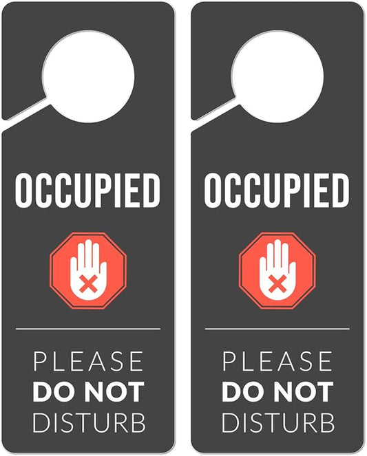 Occupied Sign for Bathroom Door, 2 Pack (Printed on Both Sides), 9.3″x3.5″ PVC Plastic