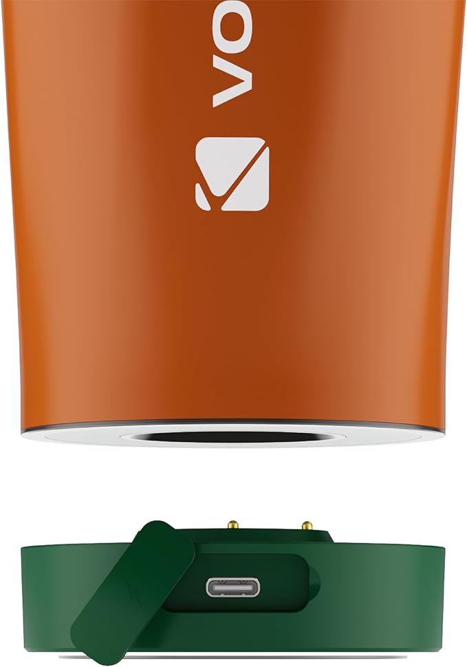 VOLTRX ChillMix Shaker Bottle Insulated Stainless Steel - USB C Rechargeable Electric Protein Shake Mixer, Shaker Cups for Protein Shakes and Meal Replacement, Neon Carrot, 16 oz