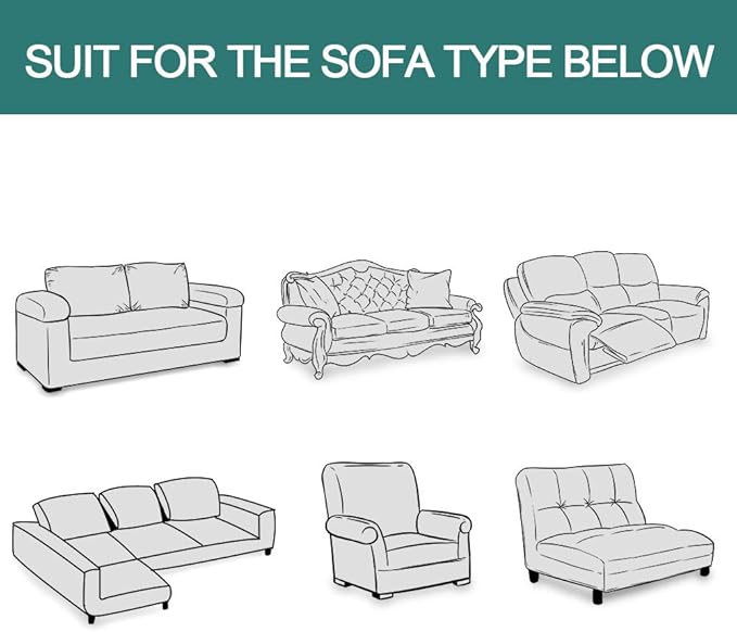 MYSKY HOME Sofa Cover, Couch Covers for 2 Cushion Couch, Geometrical Couch Cover Living Room Sofa Throws Sofa Slipcovers for Pets, & Kids (X-Large, 71" x 118", Grey)