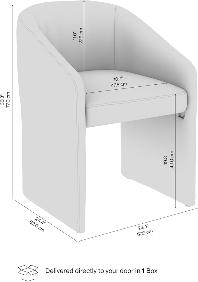 Bush Home Mid Back Barrel Office Chair, Home Office Furniture, Camille Collection, Light Cream Fabric