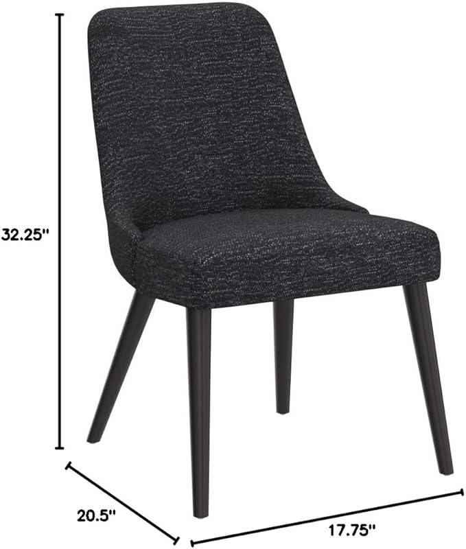 CHITA Mid-Century Modern Dining Chair, Upholstered Fabric Accent Chair, Set of 2,Dark Blue in Fabric