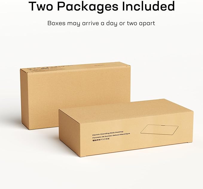 Electric Standing Desk with One-Piece Desktop,48 x 30 inch Height Adjustable Office Gaming Computer Desk with Tabletop, Home Office Stand up Desk with 4 Memory Presets, Table for Bedroom(2 Packages)