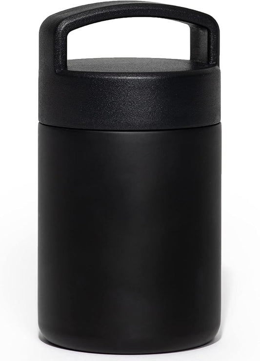 WeeSprout Insulated Stainless Steel Lunch Thermos, Soup Bottle for Hot & Cold Foods, 12 oz Jar for Children, Kid-Friendly Handle, Leakproof Container, Termos Para Comida Caliente (Black)