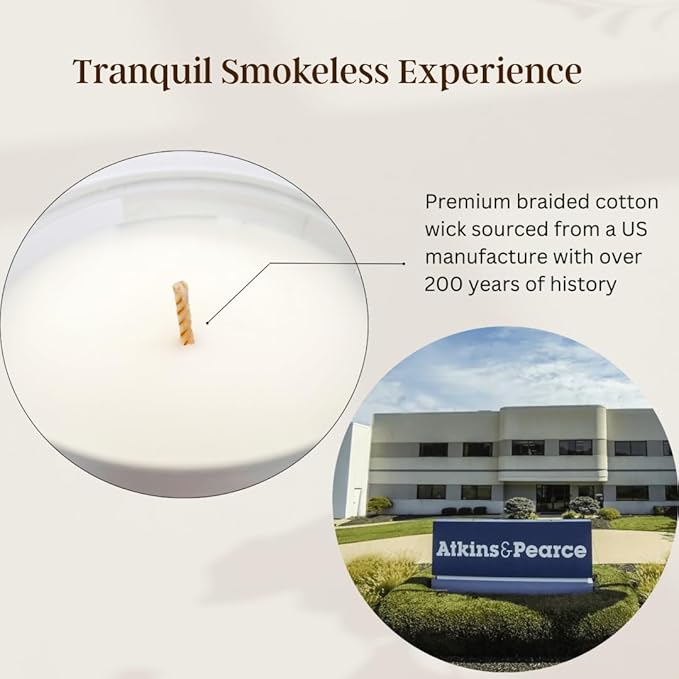 SENSE ISLAND Amber Sandalwood Scented Candles for Men&Women | Natural Soy Candle 7oz, up to 50 Hrs Burn Time Upgraded Formula for Authentic Sandalwood Aroma