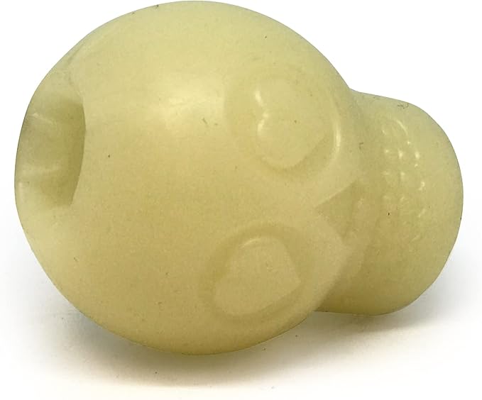 SodaPup MuttsKickButt Glow in The Dark Skull – Durable Dog Treat Dispenser & Chew Toy Made in USA from Non-Toxic, Pet Safe, Food Safe Rubber Material for Mental Stimulation, Problem Chewing, & More