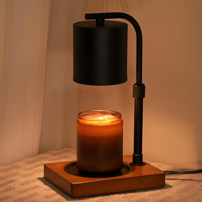 Candle Warmer Lamp Timer for Women Mom, House Warming Gifts New Home Decor, Modern Farmhouse Decor, Candle Warmer for All Jar Candles with 2 Bulb Black 02