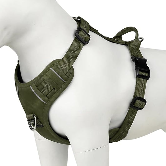 Plutus Pet No Pull Dog Harness, Reflective Adjustable Dog Vest Harness with Handle, Escape Proof, Soft Padded for Small Medium Large Dogs (Ranger Green, XS)