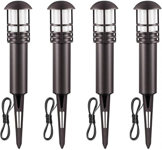 Outdoor Landscape Lighting - Low Voltage Garden Pathway Lights for Yard and Driveway, Aluminum Construction, Waterproof 12V 3W 3000K Warm-Yellow (4-Pack)