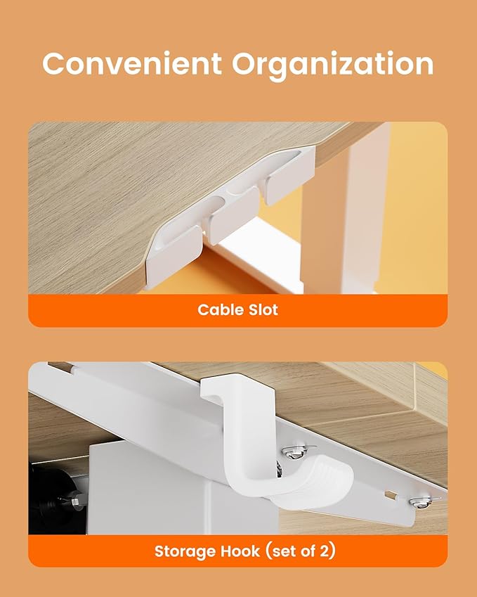 ErGear Height Adjustable Electric Standing Desk, 71 x 30 Inches Sit Stand up Desk, Memory Computer Home Office Desk Large Desk with Two-Piece Desktop (Natural)