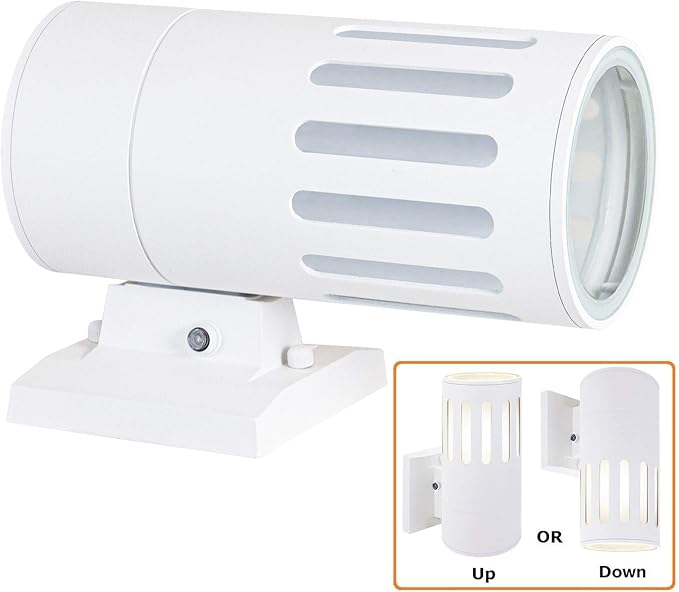 Dusk to Dawn Sensor Outdoor Wall Lantern, Exterior Lighting - ETL Listed, Die-cast Aluminum Anti-Rust Waterproof Wall Mount Cylinder Design – Up/Down Light Fixture for Porch, Garage or Doorway