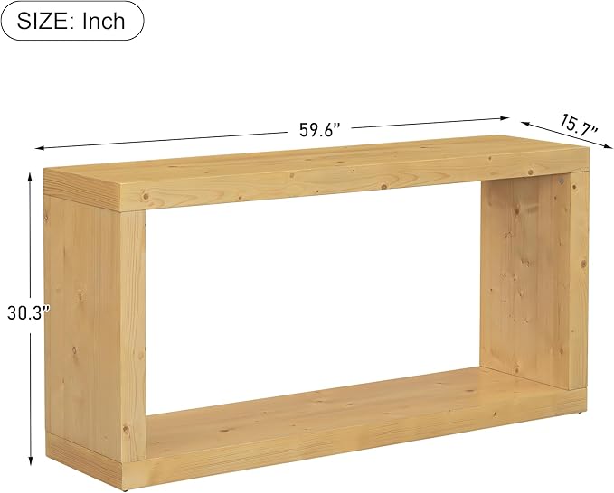 Modern Minimalist Entryway Console Table 59.6-Inch Long Entry Sofa Table with Living Room Entrance Hallway Furniture, Natural