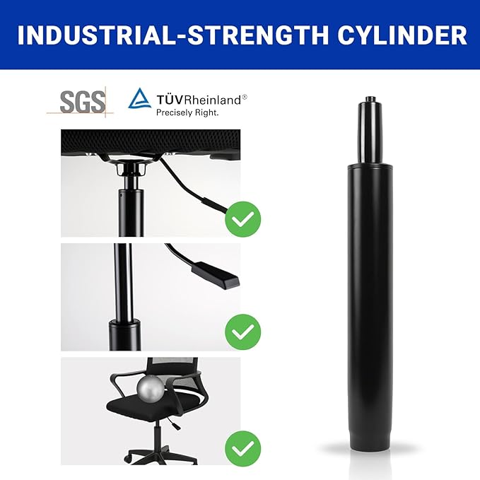 8" Office Chair Cylinder Replacement - Heavy Duty 1000lbs Class 4 Hydraulic Lift with Silent 360° Rotation, Universal Pneumatic Piston Fit for Sinking Barstool/Desk/Gaming Chairs