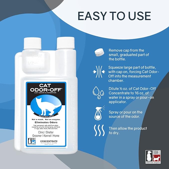Odorcide Cat Odor-Off Concentrate Pet Smell Odor Eliminator Bundle – Cat Odor Eliminator Concentrate for Pet Urine Odor, Tomcat Spray for Cat Urine Smell, Feces on Carpet & Litter Boxes