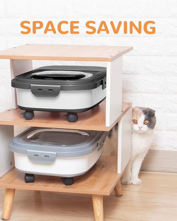 20-23 Lbs Dog Food Storage Container - Collapsible Dog Food Container with Attachable Casters and Scoop,Small Container, Pet Food Storage Containers to Keep Dry Food Fresh,Easy to Move