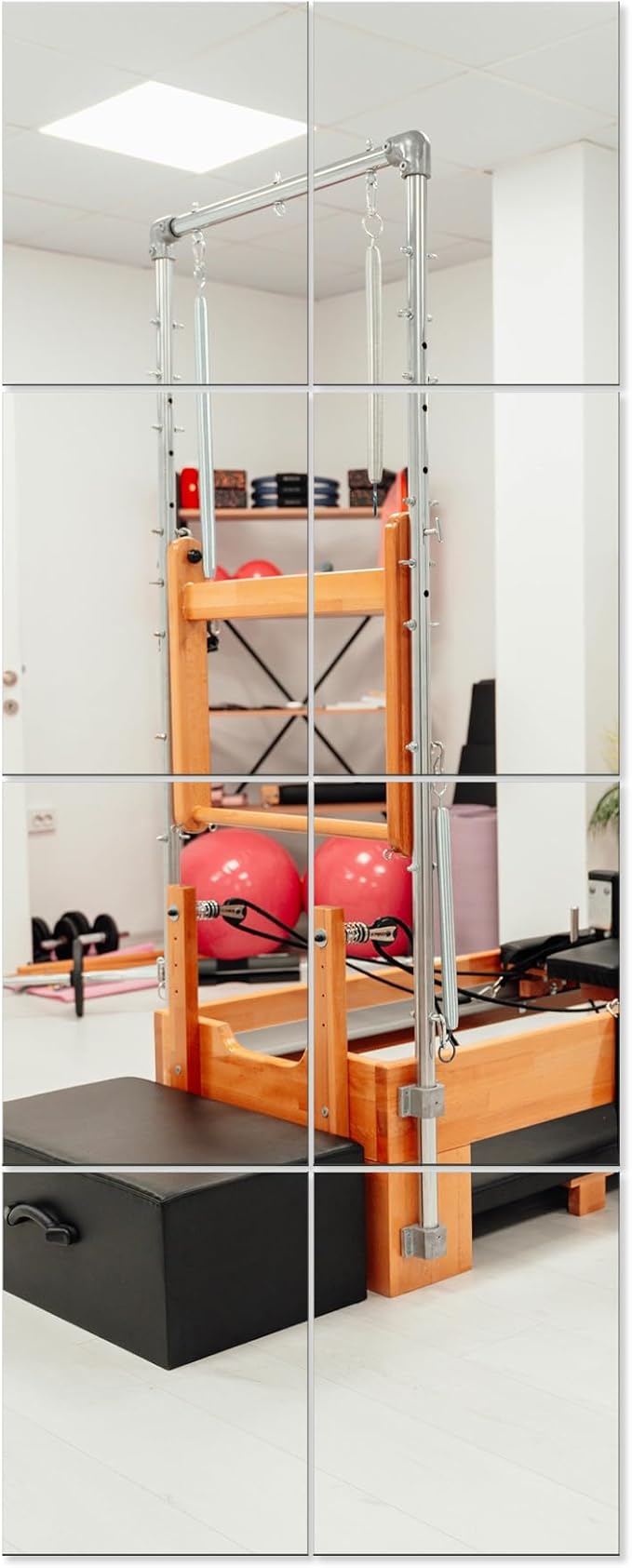 Ruomeng Full Length Wall Mirror Tiles, Gym Mirrors 12" x 15" x 4Pcs Square Wall Mounted Mirror, Frameless Mirror Tiles for Home Gym, Bedroom, Door