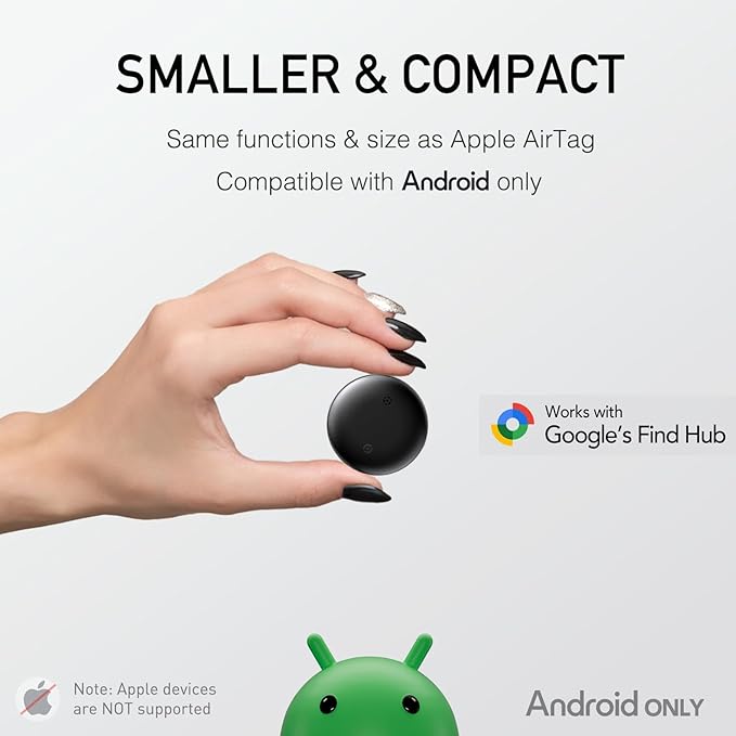Android Air Tracker 2 Pack: Smart Tracker(2025), Works with Google's Find Hub/Find My Device (Android Only) App, Tracker Tag Locator for Keys, Luggage, Satchel, Backpack etc