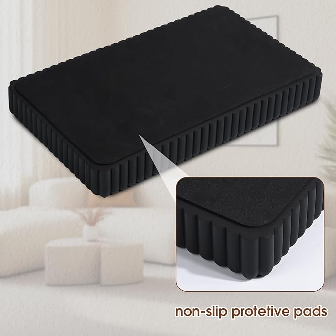 Rectangular Tray for Coffee Table,Modern Decorative Tray,Black Concrete Trays,Home Dining Centerpiece Decor,Decorative Trays for Dining Table,Living Room,Kitchen,Counter