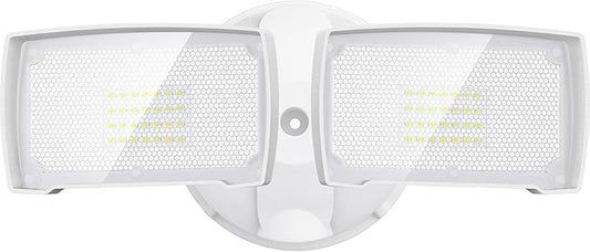 LEPOWER 3000LM Flood Light Outdoor, Switch Controlled LED Security Light, 28W Exterior Lights with 2 Adjustable Heads, IP65 Waterproof, 5500K Wall Mount Exterior LED Flood Light for Garage, Yard White