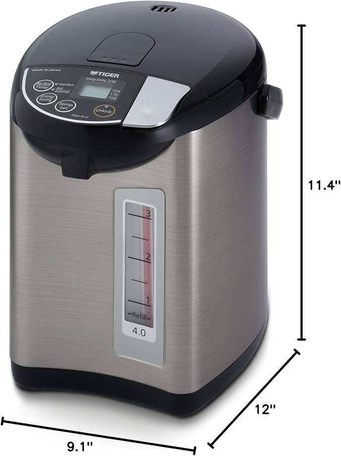 Tiger PDU-A40U Electric Water Boiler and Warmer (135 oz, Black)