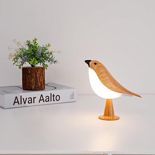 Bird Table Lamp with Remote & Touch Control | 3 Color Temperature & 3-Level Brightness Adjustable Night Light | Rechargeable Cordless Bedside Lamp for Bedroom Office Dorm | Timer & Bird Lover Gifts