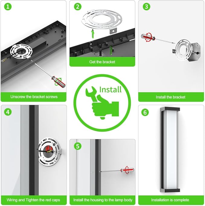 Sytmhoe 23.6in Outdoor Wall Lights 2Packs,10%-100% Dimming LED Modern Patio Wall Light Fixture, Black Exterior Sconce for Garage Courtyard Commercial House(6000K)