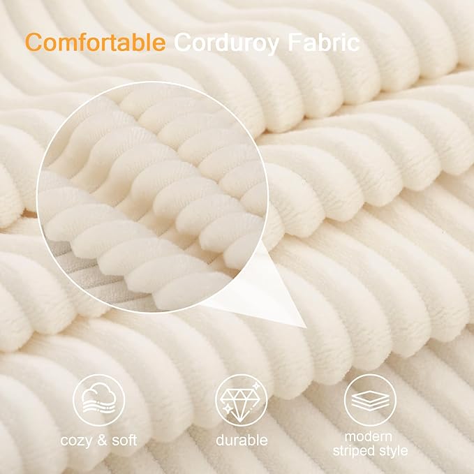 COMAX Convertible Sofa Bed Queen, Corduroy Folding Floor Couch Pull Out Couch Bed Futon Sleeper with Pillows, Fold Out Boneless Sofa Comfy Lounge Mattress Loveseat for Living Room Bedroom, Beige