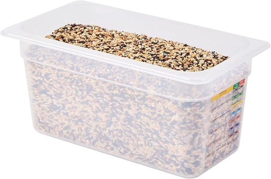 Restaurantware Food Pans Pack of 10 Plastic Rectangle Food Containers 1/3 Size with Traceability Label, Storage Containers Dishwashable Hot Cold Friendly for Restaurants Buffet Commercial Use