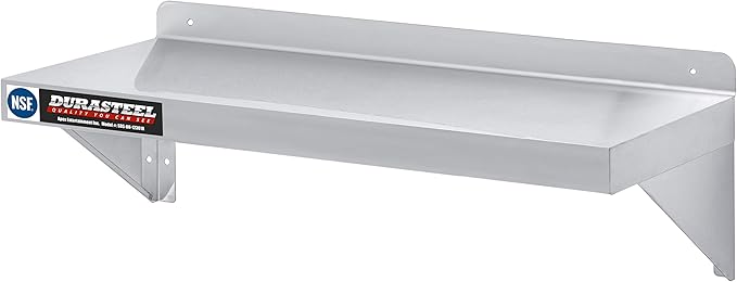 DuraSteel Stainless Steel Wall Shelf - 36" Wide x 12" Deep Commercial Grade - NSF Certified - Industrial Appliance Equipment (Restaurant, Bar, Home, Kitchen, Laundry, Garage and Utility Room)