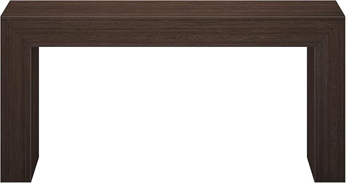 Plank+Beam Grand Console Table, 66 Inch Modern Solid Wood Sofa Table, Narrow Entryway Table for Hallway, Behind The Couch, Living Room, Foyer, Walnut Wirebrush