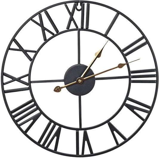 Sorbus Large Wall Clock for Living Room Decor – Easy to Hang 16-Inch Big Wall Clock – Metal Wall Art for Kitchen, Bedroom, Home, Office – Analog Decorative Wall Clock (Gold)