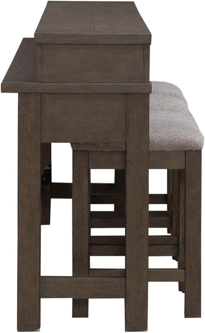 Liberty Furniture Cascade Falls Living Room 4 Piece Set - Console Bar Table, 3 Stools - Satin Espresso