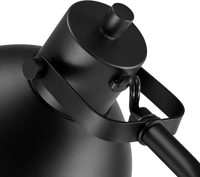 GLOBE Electric 60" Floor Lamp, Matte Black, On/Off Rotary Switch on Socket, 6-Foot Black Cord, Reading Light, Bedroom, Living Room, Home Decor